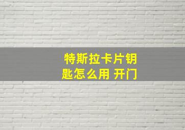 特斯拉卡片钥匙怎么用 开门